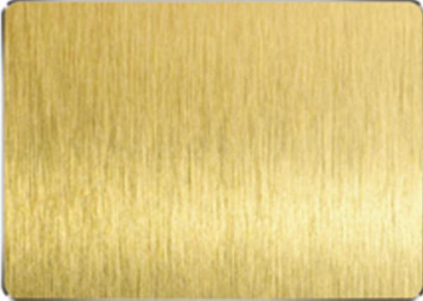 Golden Yellow Colored Stainless Steel Sheets Vacuum Plating HL Surface