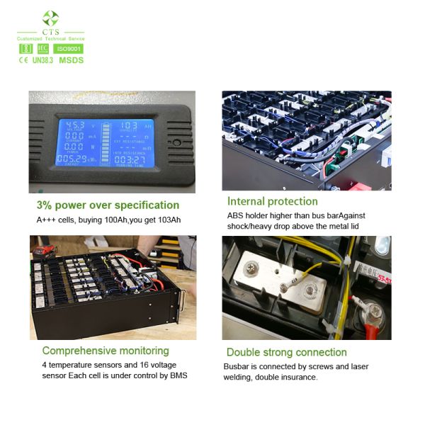 High Quality 5kWh 10kWh 48V Lithium Energy Storage Battery 100Ah 150Ah 200Ah for Solar Systems Backup Power