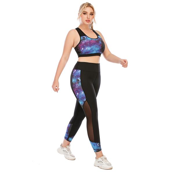 Leggings And Bra Workout Plus Size Yoga Sets Breathable Moisture Wicking