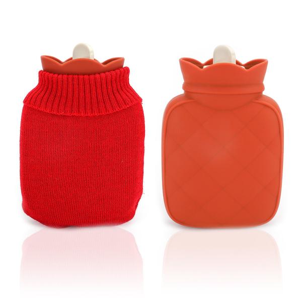 Bouteille d'eau chaude en caoutchouc avec couvercle doux (2 litres) Sac à eau chaude pour les crampes Cou Épaules Soulagement de la douleur Sac de pieds chauffant