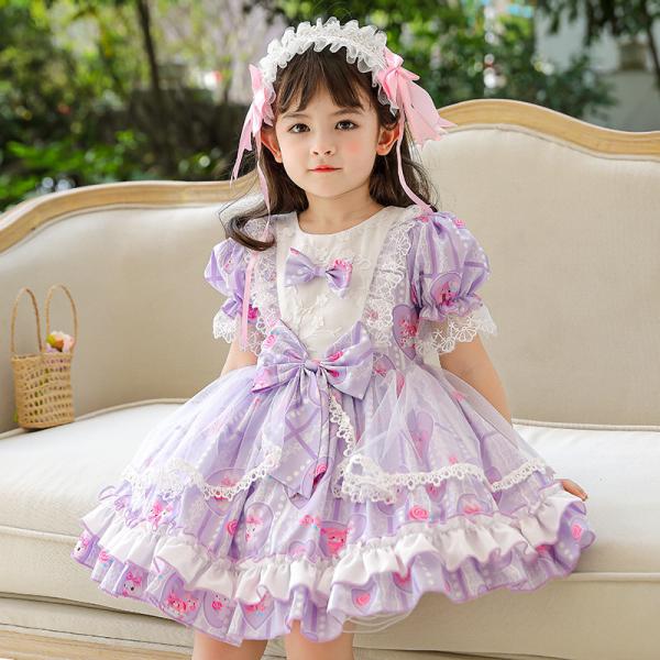 Lolita Princess Dress Short Sleeved Children's Dress Clothing With Headband