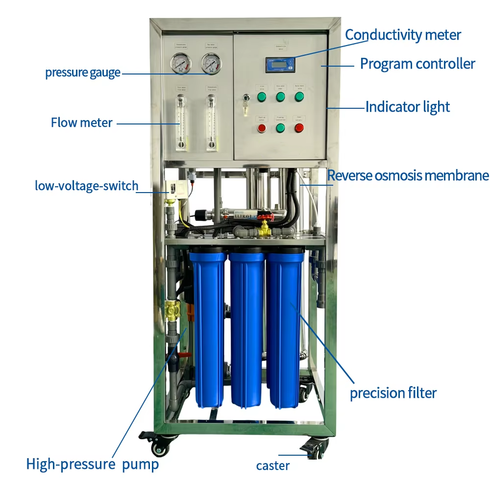 250LPH 500LPH Small Factory Drinking Water Treatment Machinery Reverse Osmosis Water Purification System