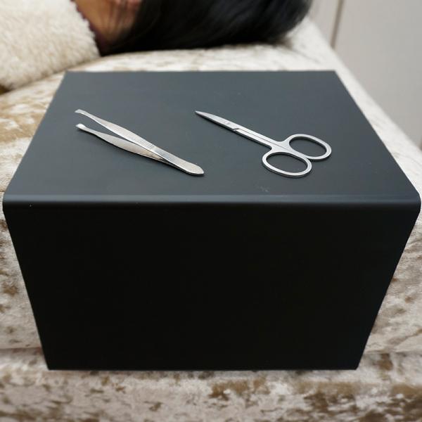 U-Shape Acrylic Mirror black beauty salon eyelash mattress uses tools box magnet organizer