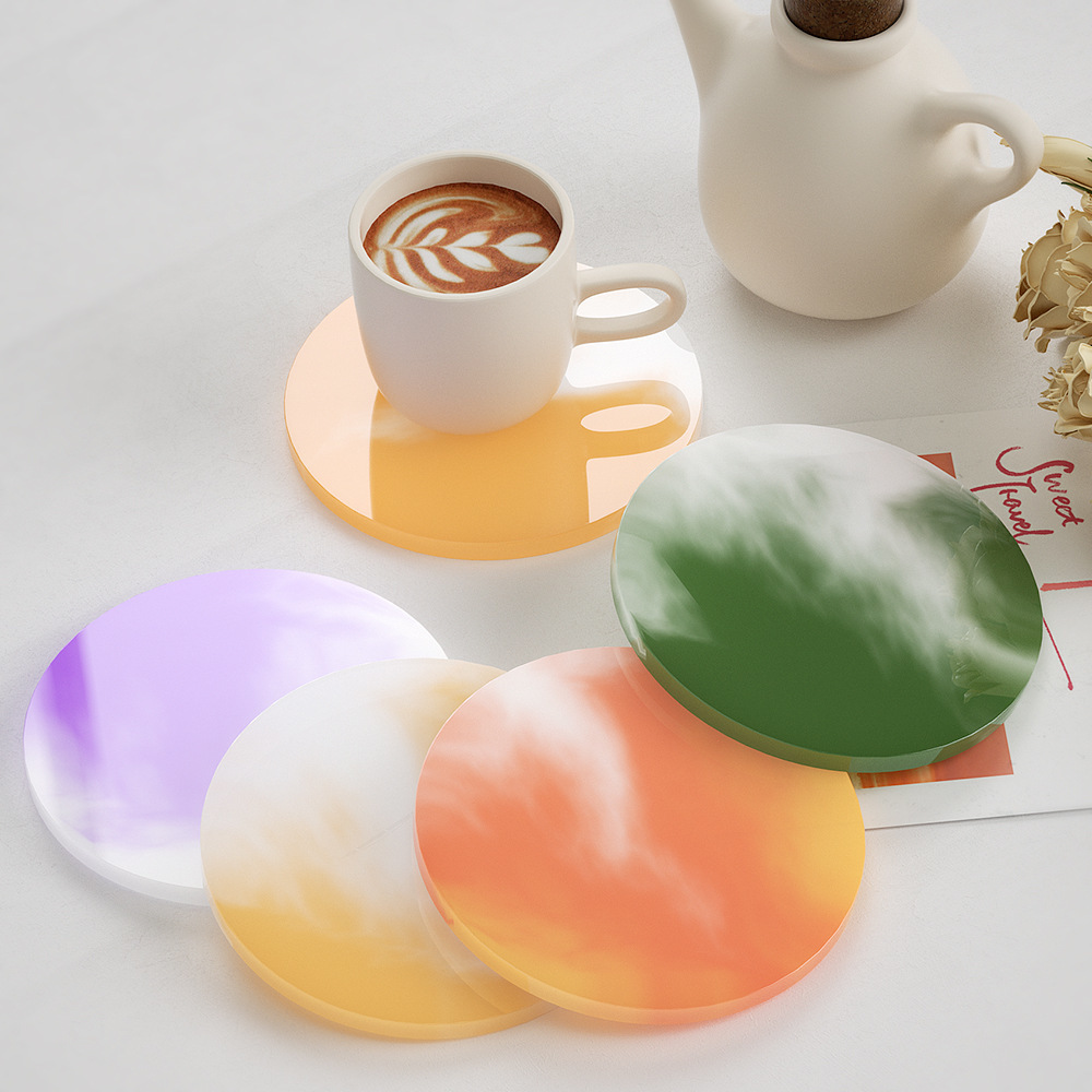 DIY Crystal Drip Glue Gypsum Cup Mat Bracket Grinding Round Cup Mat Storage Tray Set Silicone Mold