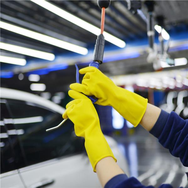 Chemical Industry Heavy Duty Rubber Gloves , Chemical Resistant Latex Gloves