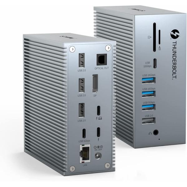 USB C Dock Hdmi 4k 60hz 16 в 1 Docking Station Plug and Play Удобство Серебряный цвет