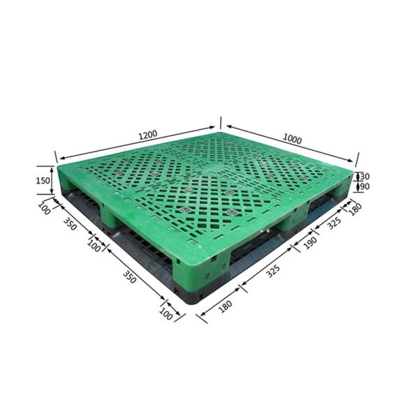 Páletes estáticas do HDPE das páletes plásticas da parte superior lisa da higiene anti 1200×1000mm