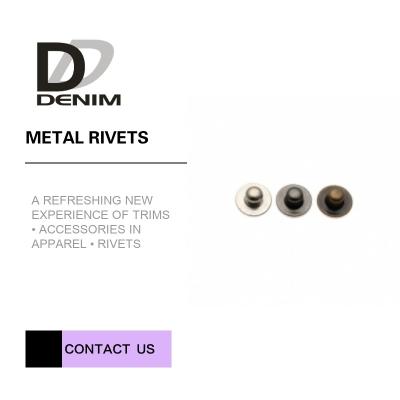 Anti Black Nickel Custom Decorative Brass Rivets , Decorative Rivets For Clothing