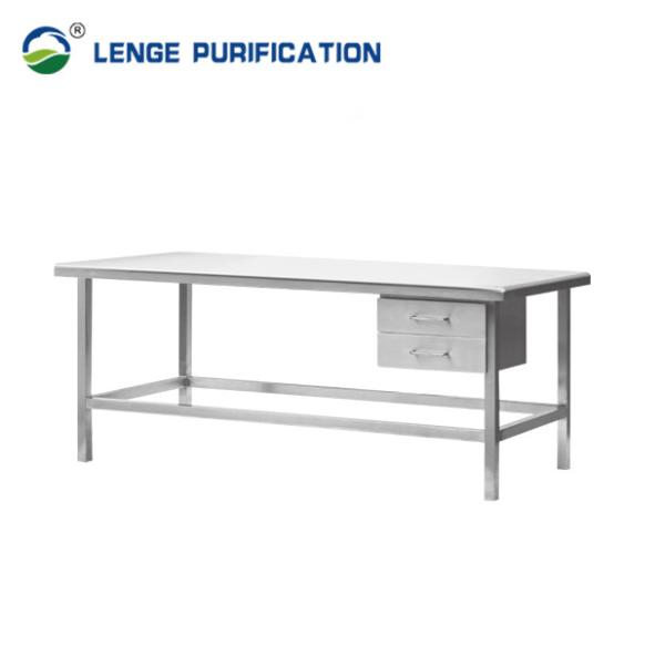 Hospital Stainless Steel Furnishing 1400mm X 800mm X 800mm Fully Welding Stainless Steel Table With Drawer