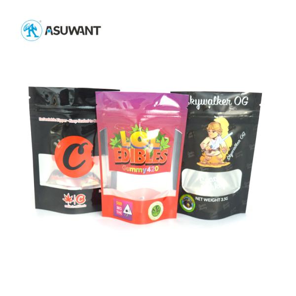 Compostable Mylar Food Bags Small Three Side Seal Weed Packaging Mylar Bags