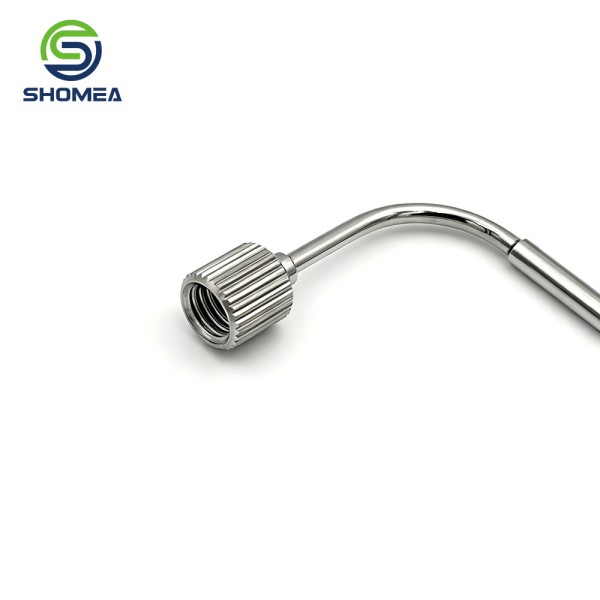 SHOMEA Medical Grade Stainless Steel Precision Bent Sampling Needle for IVD with Knurled Adjustment Cap & Side Interface