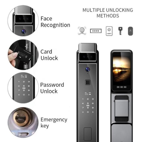 スマートロック指紋完全自動3D顔プッシュプルスマートドアロック