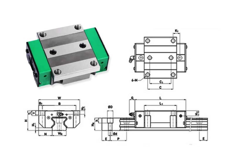 Long Service Life Linear Guide RGH55HA Automated Assembly Line Linear Guide