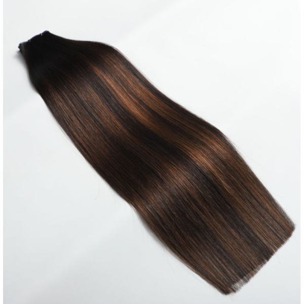 Genius Weft Cuticle Aligned Hair Extensions Double Drawn Straight Remy 100% Human Brazilian Hair Balayage