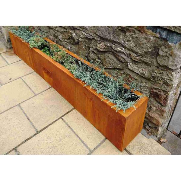 Плантатора металла Corten плантатор стены металла большого на открытом воздухе декоративного прямоугольный