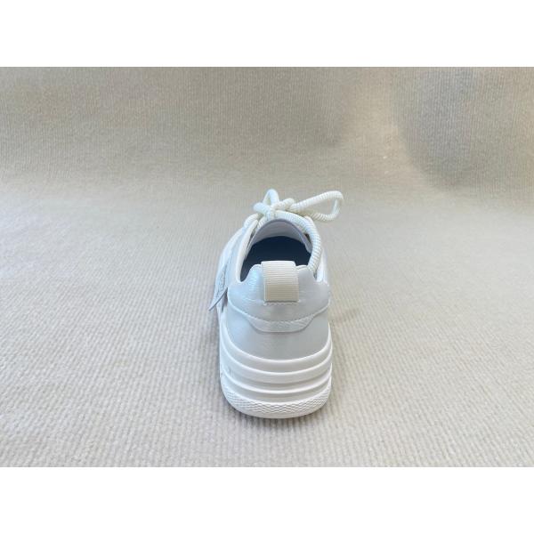Heightening Sneakers PU White Leather Espadrilles With Pearl Flower