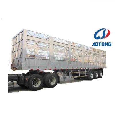 Mechanical Suspension 3 Axles Animal Transport Fence Semi Trailer for Animal Husbandry