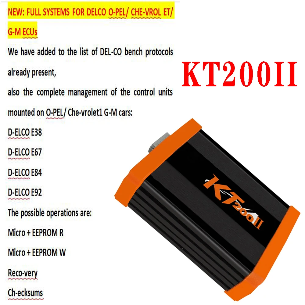ECU Master KT200II ECU Programmer with Optimized Hardware Stable USB Support and Bench OBD BDM Functionality