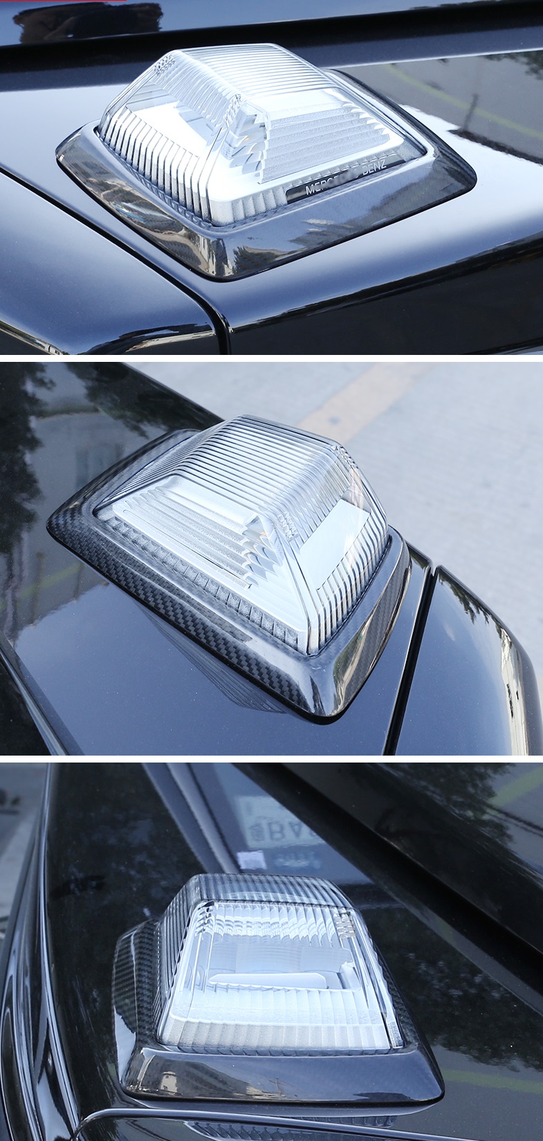 Carbon Fiber Hood Light Frame for AMG G63 Mercedes W464 W463A Brabus G500 G65 4x4 Accessories Front Headlight Frame Car Exterior