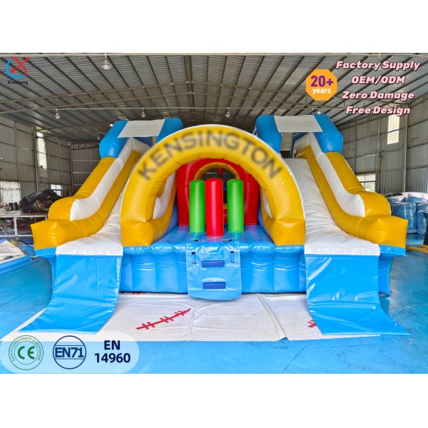 Commercial Inflatable Double Slide Bounce House With Obstacles Inflatable Playground for Event