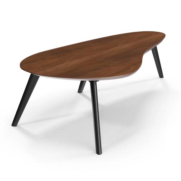 Modern Apartment Hotel Luxury Wooden Irregular Shape Walnut Coffee Table