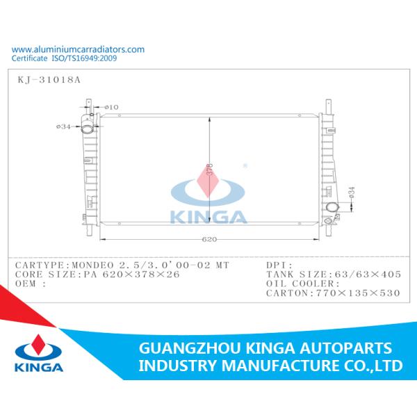 China Ford Radiator Mondeo 2.5/3.0/00-02 with Water Tank
