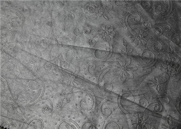 Mei Flower Embossed PU Faux Leather , 0.45mm Artificial Leather Fabric