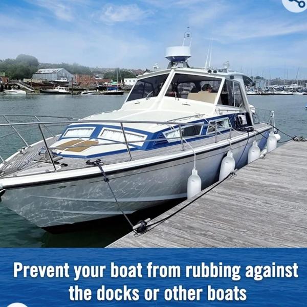 8.5 x 27 in Boat Fenders with Pump Inflatable Boat Fender Bumper Black