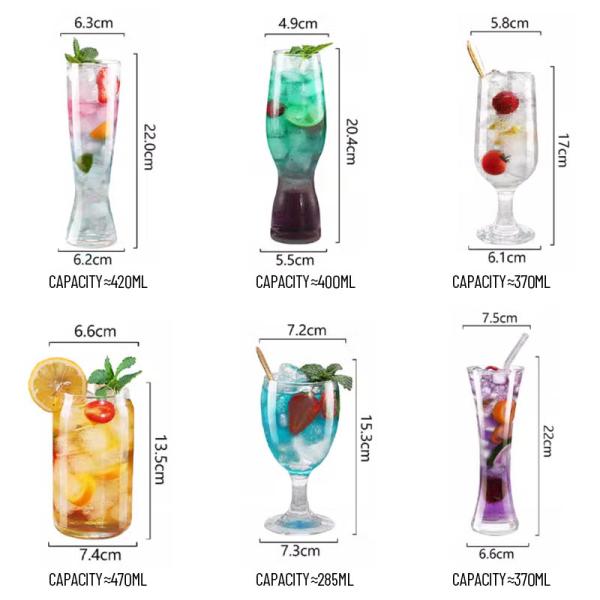 Custom 6oz-13oz Bulk Orders Lead-Free Crystal Cocktail Glasses Set For Martinis Mojitos & Tom Collins