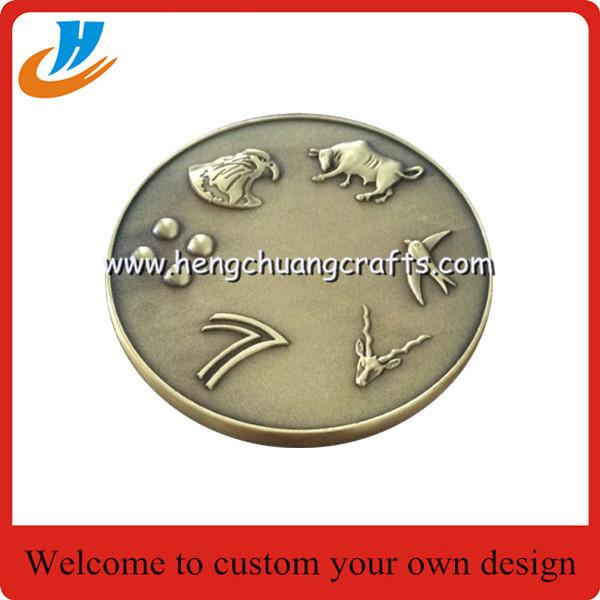 Die casting coins,USA metal challenge coins with 3D logo coin design