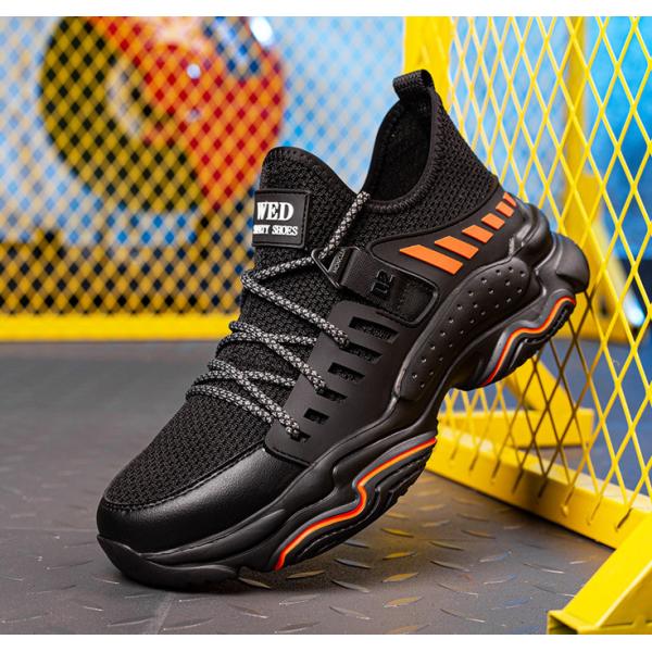 Проницательная и износостойкая летающая тканевая защитная поверхность для безопасности Рабочая обувь против разбивания и пробивания