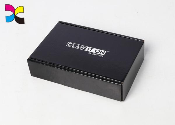 Glossy Printed Gift Boxes Black Corrguated Art Paper Die Cutting Pantone