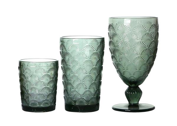 Hand Pressed 160mm Colored Crystal Wine Goblet Glasses , Lead Free Vintage 10 Oz Wine Glasses