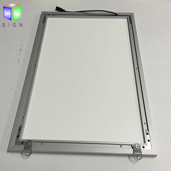 Silver Acrylic Snap Frame Led Light Box With Menu Display , Restaurant Advertising