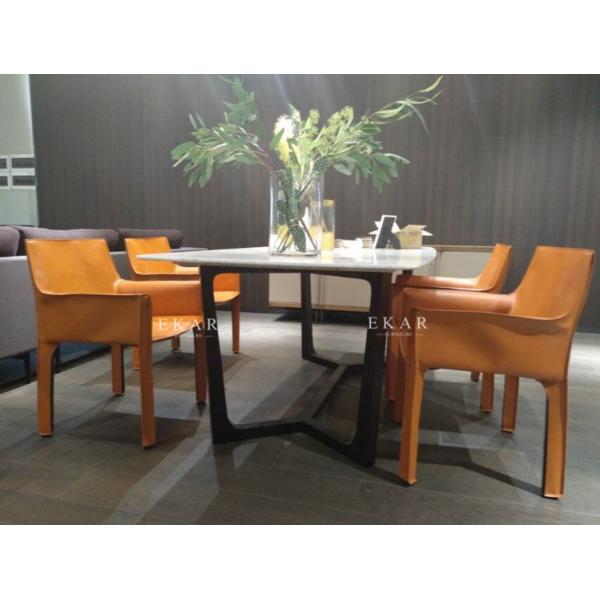 Leather Contemporary Design Restaurant With Armrest Modern Dining Room Chair