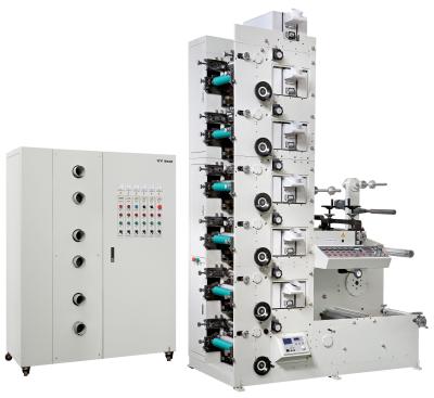 Paper Flexo Label Printing Machine 380V 3 phase 50HZ 6 Color With Sheeting