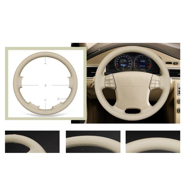 Car Accessories Hand Stitch Genuine Leather Steering Wheel Cover for Volvo S80 XC70 V70 2006 2007 2008 2009