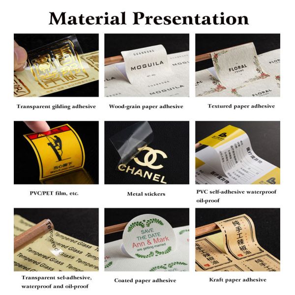 Brushed 24k Gold Foil Die Cut Stickers Label Printing for Packaging Custom Logo