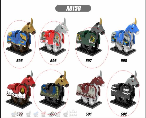 Toys for kids war horse with saddle model animals mini figures compatible with legoinglys