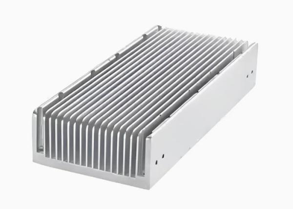 OEM Silvery Anodized Aluminum High Power Heat Sink Extrusion Profiles With CNC Machining