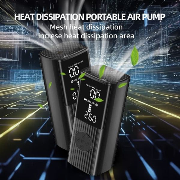 Portable Car Tire Inflator With LED Light 6000mAh Rechargeable Car Tyre Inflator