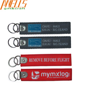 Colorful Personalized Fabric Keychains Luggage Tag Woven Keychain