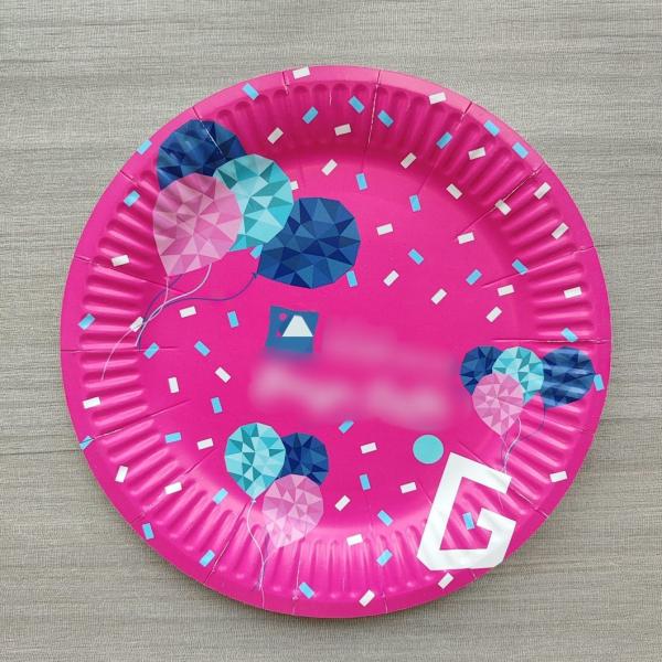 Eco-friendly Disposable Tableware for Birthday Party Food and Cake Plate Lunch Plate