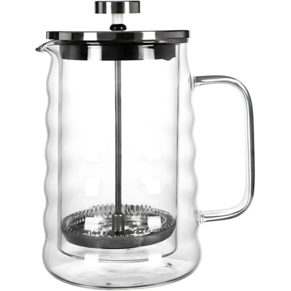Unique Cloud Shape Double Wall Glass Coffee Pots Maker French Coffee Press 600ml