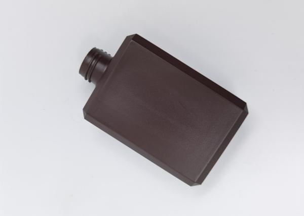 Brown Frosted Square Hand Wash PETG Plastic Bottle With Black Lotion Pump