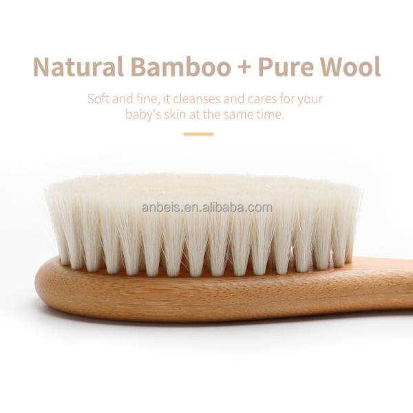 Customized Wood Baby Brush Set With Soft Bristles Natural Goat Hair 4Pcs