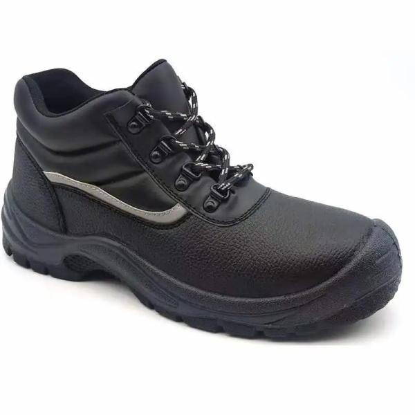 Chaussures de sécurité industrielles en PU en cuir noir