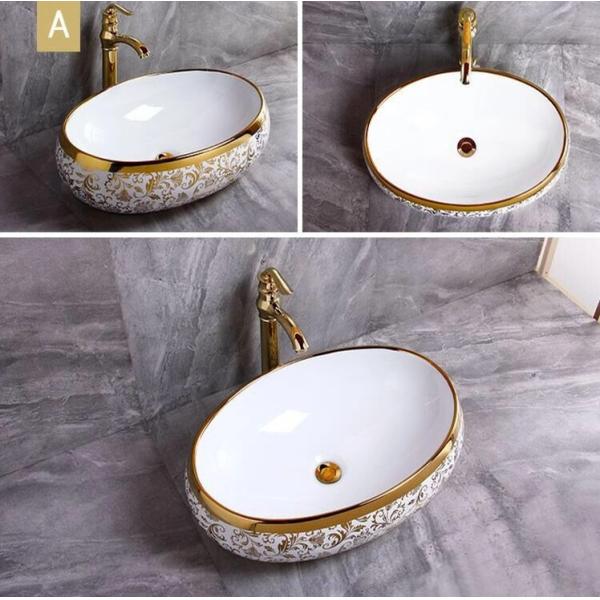 Luxury Color Ceramic Wash Basin / Art Basin Sink AB8004C 500×500×165mm