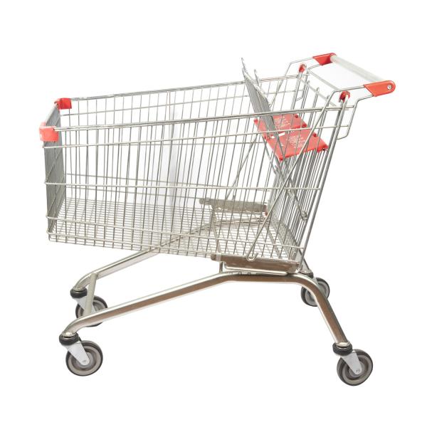 Trole europeu 275L das compras na mercearia do estilo com assentos duplos da criança