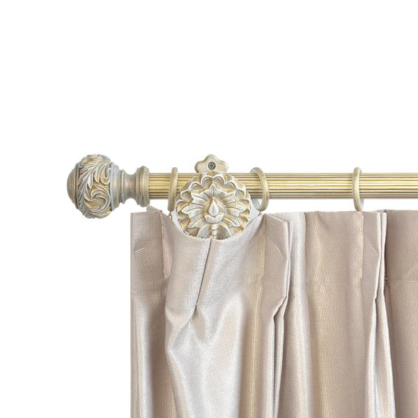 Painted Surface Treatment Metal Pipe Curtain Rods Customized Length For Hotel Renovation